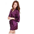 Large Size Sexy Satin Night Robe - As The Photo Show 7 / S - Nightgown