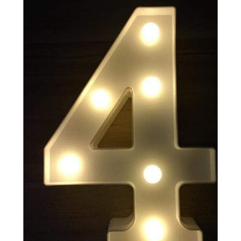 Letter LED Lights Up Sign for Wedding Home Party Bar Decoration - 4 - Decorative Letters & Numbers