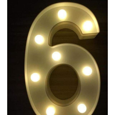 Letter LED Lights Up Sign for Wedding Home Party Bar Decoration - 6 - Decorative Letters & Numbers