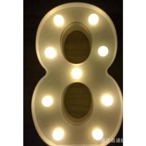 Letter LED Lights Up Sign for Wedding Home Party Bar Decoration - 8 - Decorative Letters & Numbers