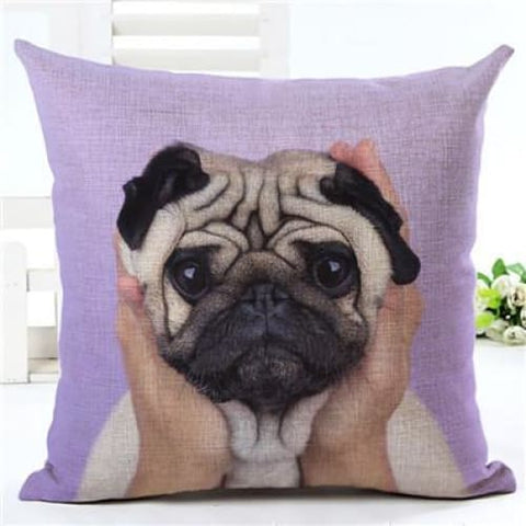 Lovely Silent Pug Dog Pillow Cover - 450mm*450mm / 2433b - pillow case