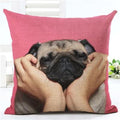 Lovely Silent Pug Dog Pillow Cover - 450mm*450mm / 2433f - pillow case