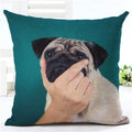 Lovely Silent Pug Dog Pillow Cover - 450mm*450mm / 2433h - pillow case