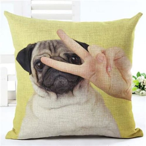 Lovely Silent Pug Dog Pillow Cover - 450mm*450mm / 2433i - pillow case