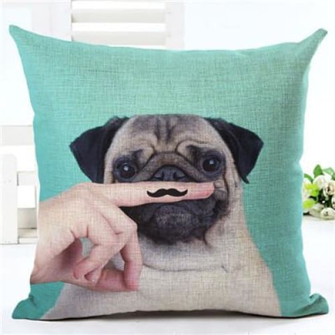 Lovely Silent Pug Dog Pillow Cover - 450mm*450mm / 2433j - pillow case