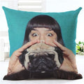Lovely Silent Pug Dog Pillow Cover - 450mm*450mm / 2433k - pillow case