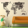 Map of the World Vinyl Wall Decals - design1 black 95ab / China - Home Decor