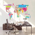 Map of the World Vinyl Wall Decals - design2 colorful 035 / China - Home Decor