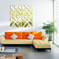 Mirrored Chevron Print Wall Decoration - gold 20x80cm - Home Decor