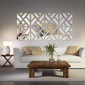 Mirrored Chevron Print Wall Decoration - silver 20x80cm - Home Decor