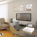 Mirrored Wrought Iron Pattern Wall Decoration (32 Pc) - Wall Art