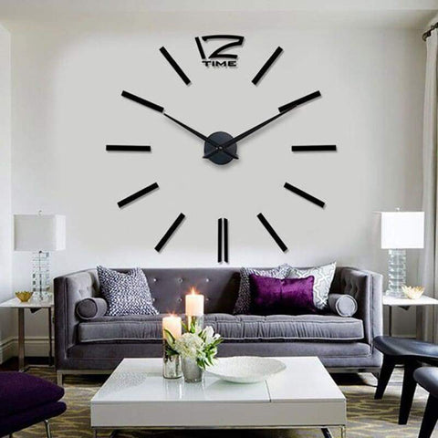 Modern 3D Big Mirror Wall Clock - Wall Clock 12 / 27 inch - Home Decor