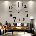 Modern 3D Big Mirror Wall Clock - Wall Clock 6 / 27 inch - Home Decor