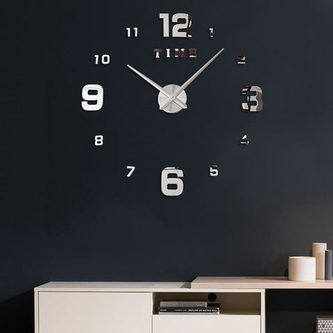 Modern 3D Big Mirror Wall Clock - Wall Clock 8 / 27 inch - Home Decor