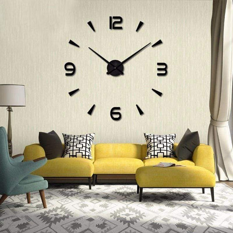 Modern Large Quartz Wall Clock - black / 37inch - Home Decor