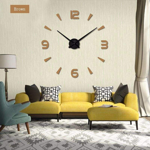 Modern Large Quartz Wall Clock - chocolate / 37inch - Home Decor