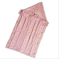 Newborn Infant Knitted Crochet Hooded Sleeping Bag - Pink - Sleepsacks