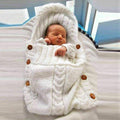 Newborn Infant Knitted Crochet Hooded Sleeping Bag - Sleepsacks