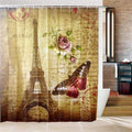 Paris Eiffel Tower Waterproof Polyester Shower Curtain - Shower Curtains
