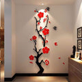 Plum flower 3d Acrylic DIY wall decor - Wall Stickers