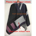 Poncho Shawl Cardigan - Style3 Custom letter / One Size - Cardigan