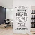 Quotes Work Hard Vinyl Wall Stickers - Wall Sticker