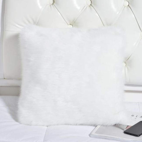 Rabbit Fur Throw Pillow Case - White Cover Only3 / 35X35Cm - Pillow Case