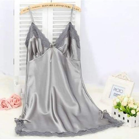 Sexy Mini Nightgown - Gray / L - nightgown