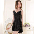 Silk Night Gown - black / M - nightgown