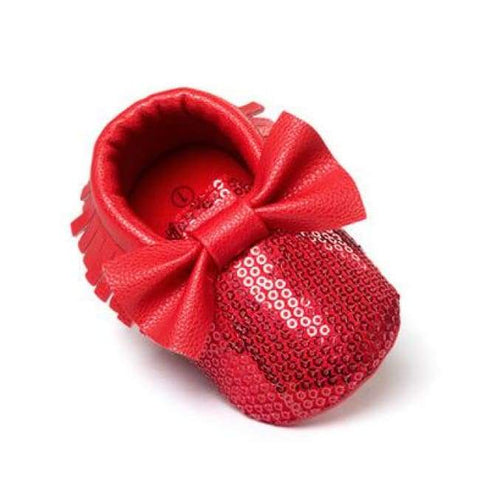 Soft Bottom Fashion Tassels Baby Moccasin - Bling Red / 1 - Baby Clothing