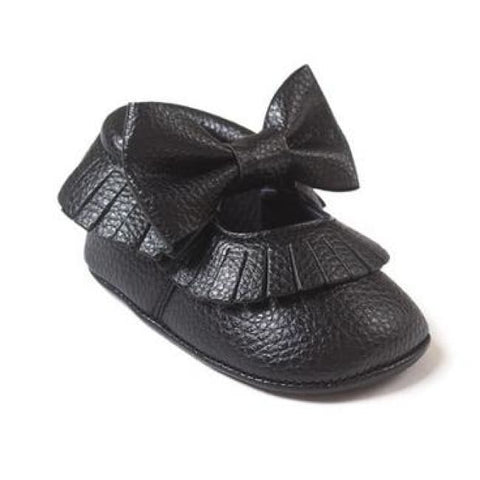Soft Bottom Fashion Tassels Baby Moccasin - New Black / 1 - Baby Clothing