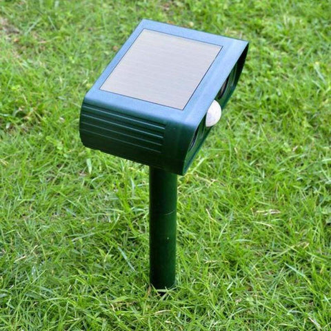 Solar Ultrasonic Pest Animal Repeller LED PIR Motion Powered Waterproof Outdoor for repelling Moles Bird Rat Dog Cat Repellent|Repellents - 