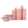 Thick Mesh Travel Toiletry Storage Bag Pouches 4 Piece Set - Pink - Storage Bags