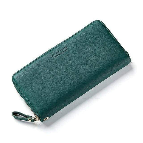 Women’s Long Clutch Style Wallet Wristlet - Green - Wallets