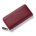Women’s Long Clutch Style Wallet Wristlet - Wine Red - Wallets