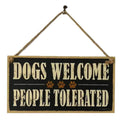 Wooden Door DOGS WELCOME Sign Board - Plaques & Signs