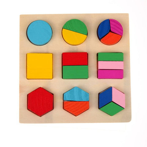 Wooden Geometric Educational Block Puzzles - 1 - Baby Toys
