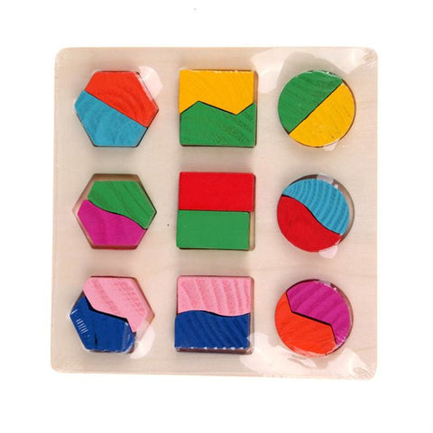 Wooden Geometric Educational Block Puzzles - 2 - Baby Toys