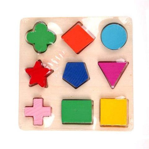 Wooden Geometric Educational Block Puzzles - 3 - Baby Toys