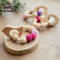 Wooden Teether Hedgehog Crochet Beads Wood Bead Baby Teether