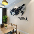 World Map Wall Clock Nordic Modern Minimalist Decoration Acrylic - Wall Clocks