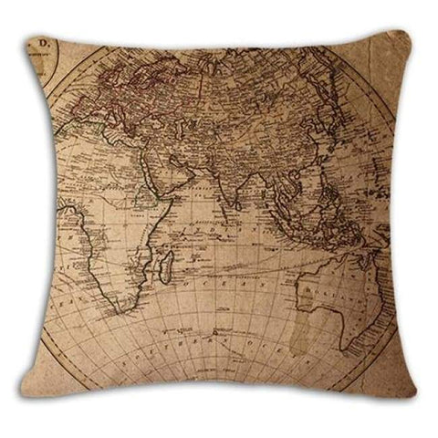 Worldmap Pattern Cotton Linen Pillow Covers - 5 - Pillowcase