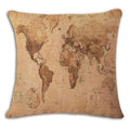 Worldmap Pattern Cotton Linen Pillow Covers - 9 - Pillowcase